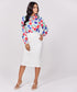 Neck Detailed Chiffon Printed Top